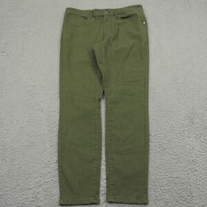 Under 5'10 Mens 31x28 Slim Fit Olive Green Brushed Twill Flex Chino Pants